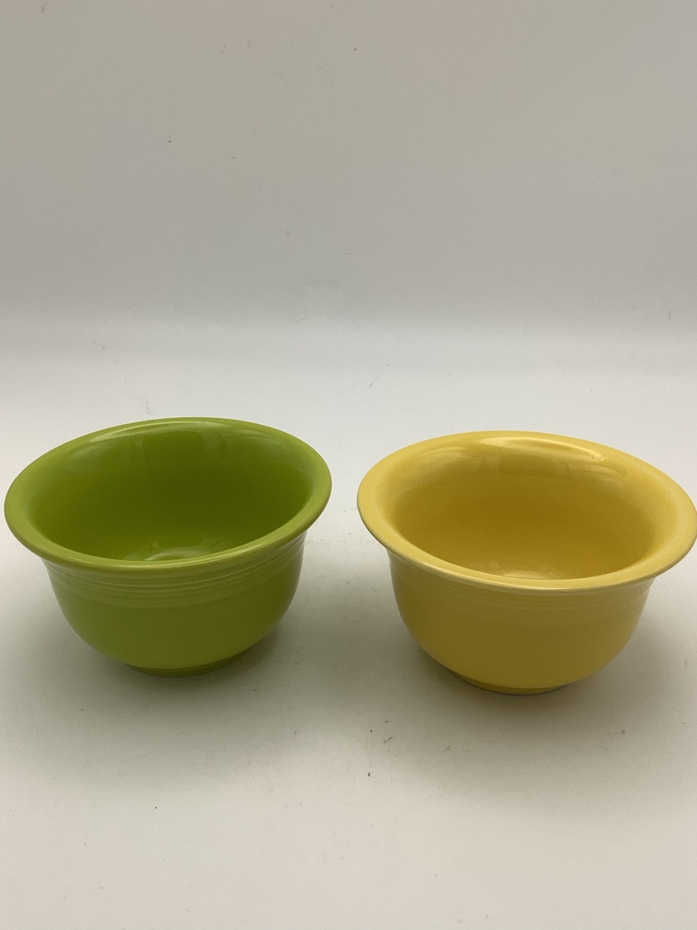 Two Fiesta Bouillon Bowls- Green and Yellow